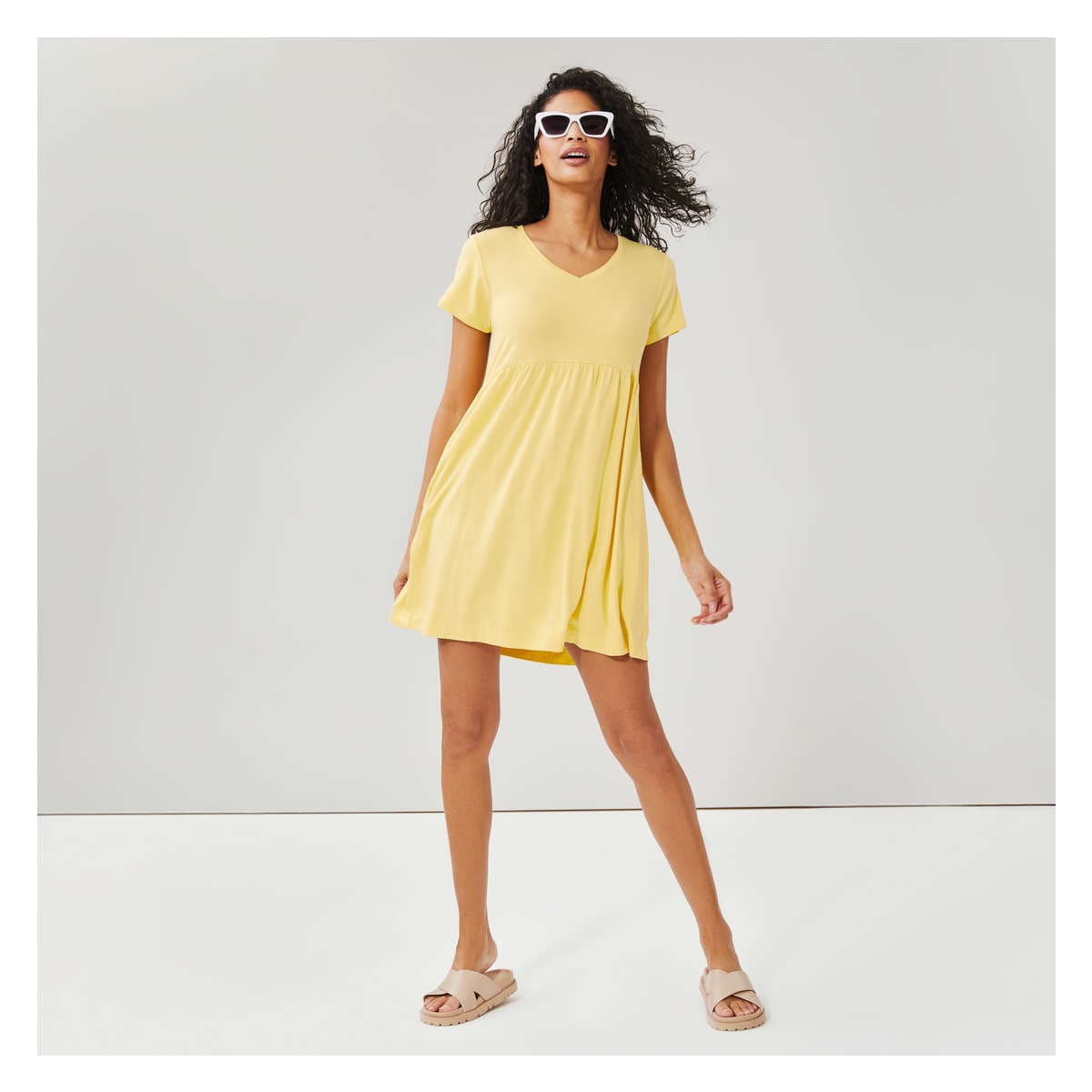 【関税&送料込】Ami Pastel Yellow Wool Shirt Dress ASOS DESIGN mini shirt dress with wide cuffs and oversized